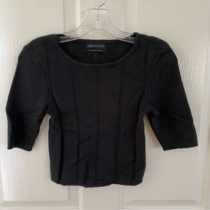 Urban Outfitters UO Cropped Ribbed Mid Sleeve Top